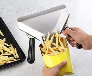 Stainless Steel Commercial French Fry Bagger with Dual Handle
